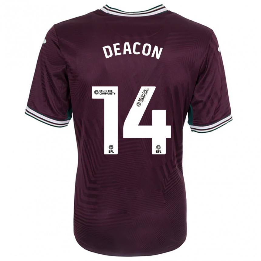 נשים כדורגל Callum Deacon #14 חלודה אדום לבן הרחק ג'רזי 2025/26