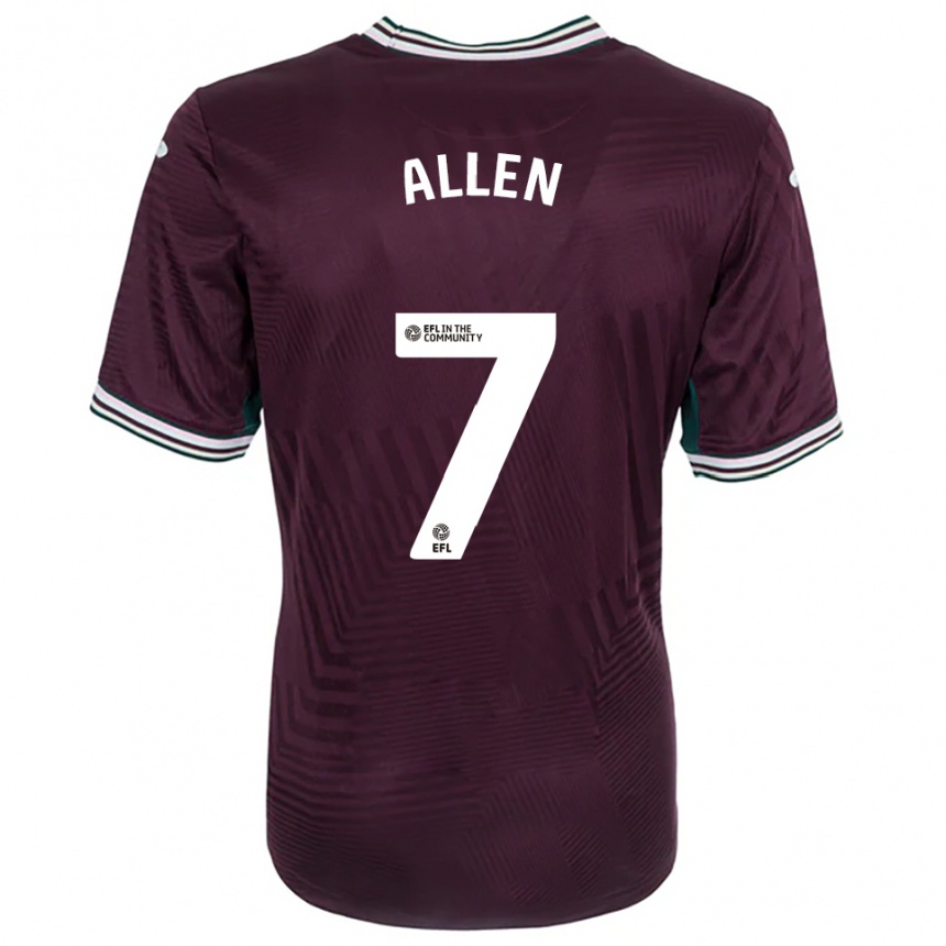 נשים כדורגל ג'ו אלן #7 חלודה אדום לבן הרחק ג'רזי 2025/26