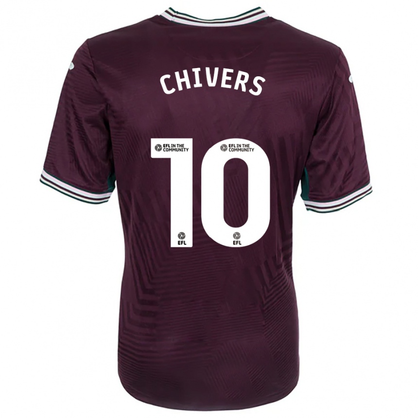 נשים כדורגל קלואי צ'יברס #10 חלודה אדום לבן הרחק ג'רזי 2025/26