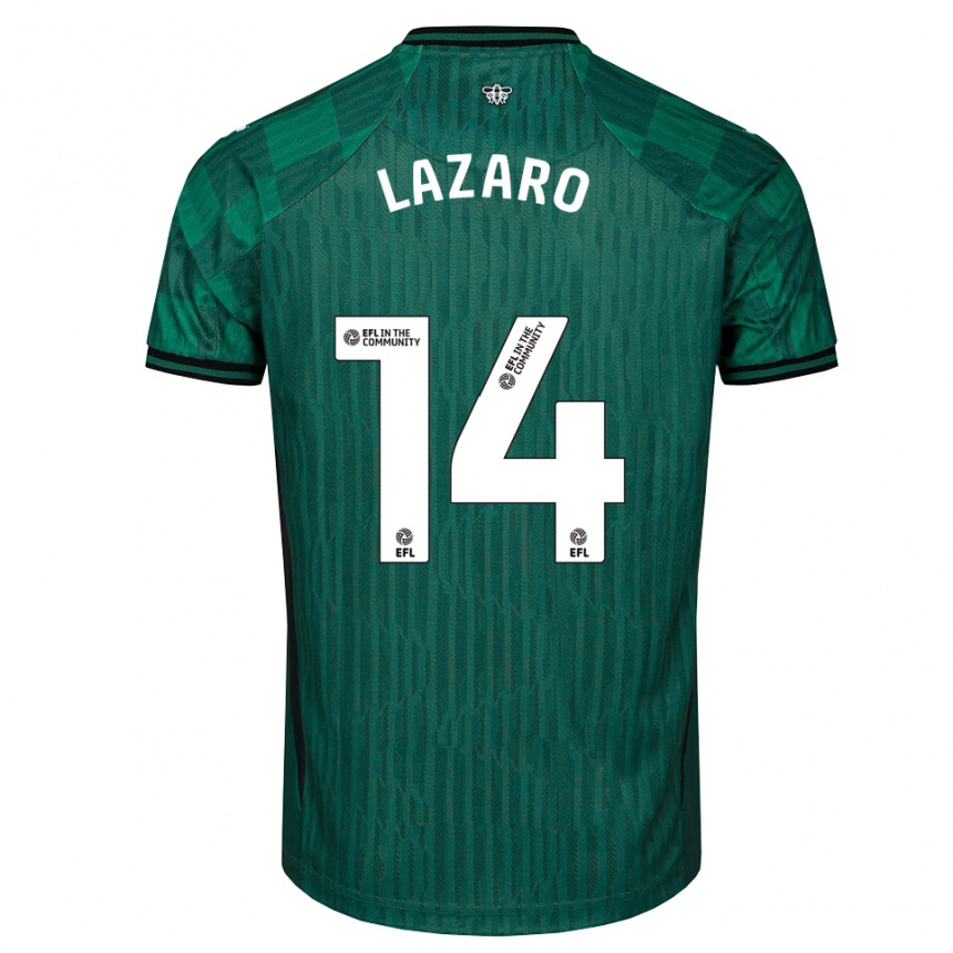 נשים כדורגל Maia Lazaro #14 ירוק שחור הרחק ג'רזי 2025/26