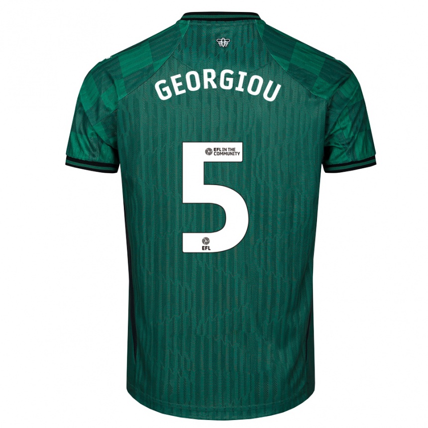 נשים כדורגל Thomas Georgiou #5 ירוק שחור הרחק ג'רזי 2025/26 נשים כדורגל Thomas Georgiou #5 ירוק שחור הרחק ג'רזי 2025/26