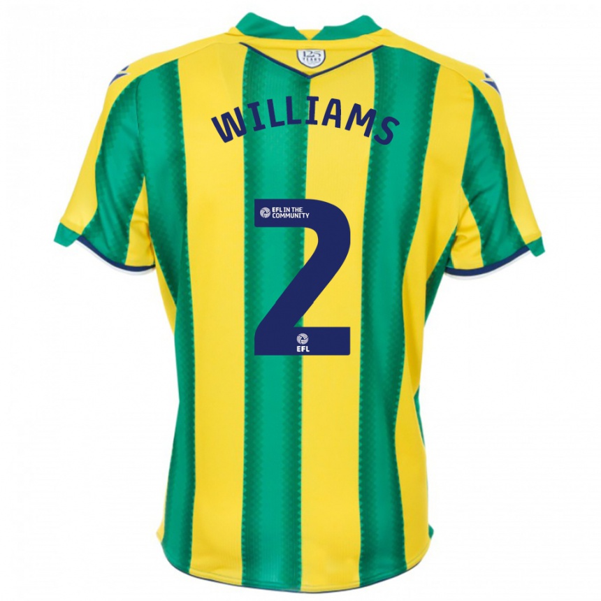 נשים כדורגל אלכס וויליאמס #2 צהוב ירוק הרחק ג'רזי 2025/26