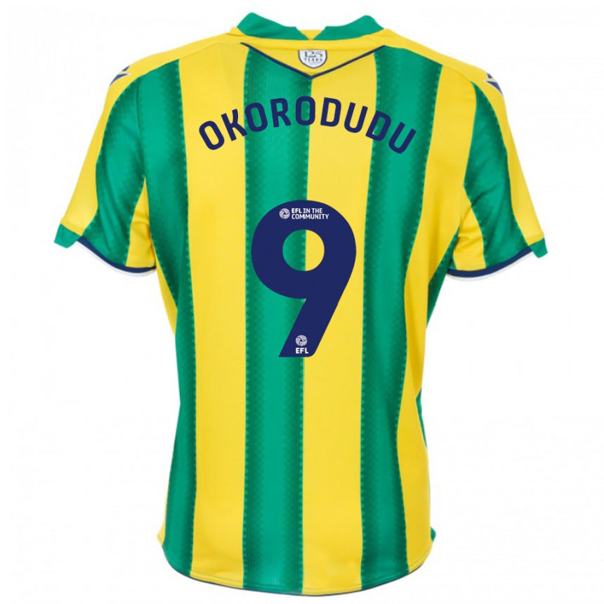 נשים כדורגל Adam Okorodudu #9 צהוב ירוק הרחק ג'רזי 2025/26