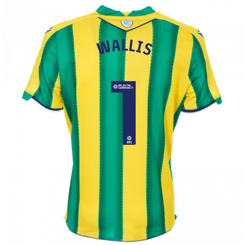 נשים כדורגל Joe Wallis #1 צהוב ירוק הרחק ג'רזי 2025/26