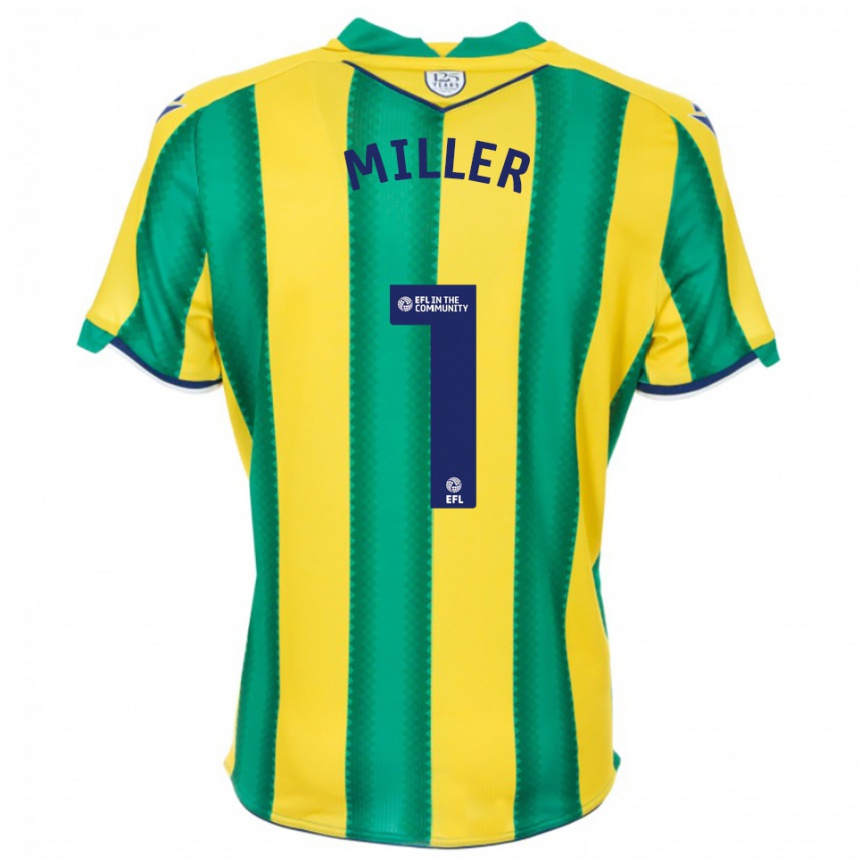 נשים כדורגל Anna Miller #1 צהוב ירוק הרחק ג'רזי 2025/26