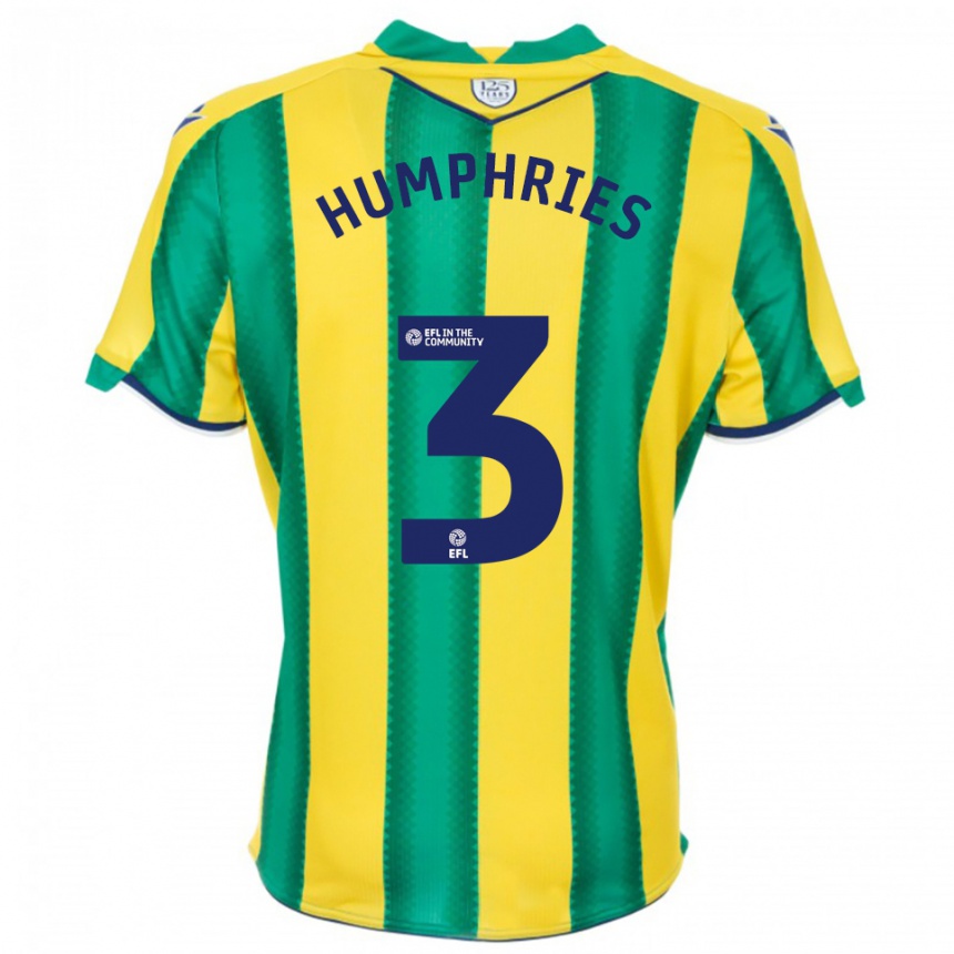 נשים כדורגל איוון האמפריס #3 צהוב ירוק הרחק ג'רזי 2025/26