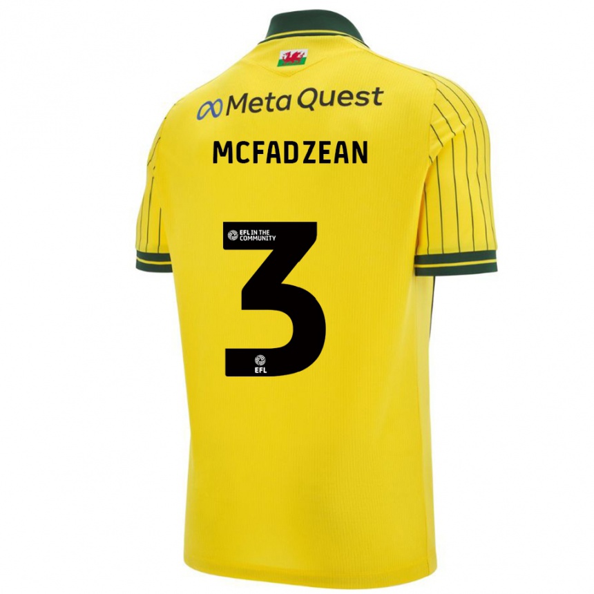 נשים כדורגל קאלום מקפאדז'אן #3 צהוב ירוק הרחק ג'רזי 2025/26