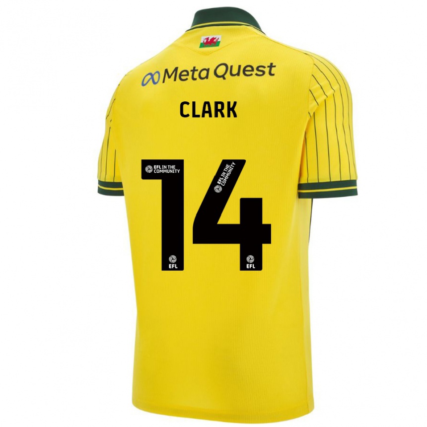 נשים כדורגל Nat Clark #14 צהוב ירוק הרחק ג'רזי 2025/26