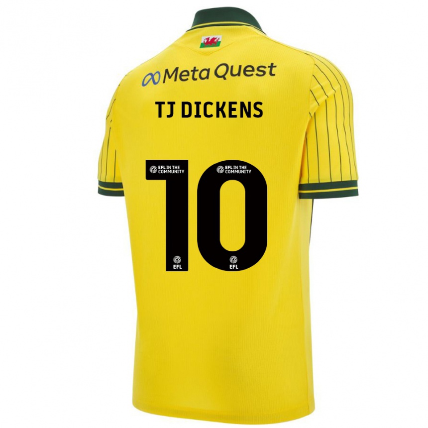 נשים כדורגל טוניצ'ה טי ג'יי דיקנס #10 צהוב ירוק הרחק ג'רזי 2025/26