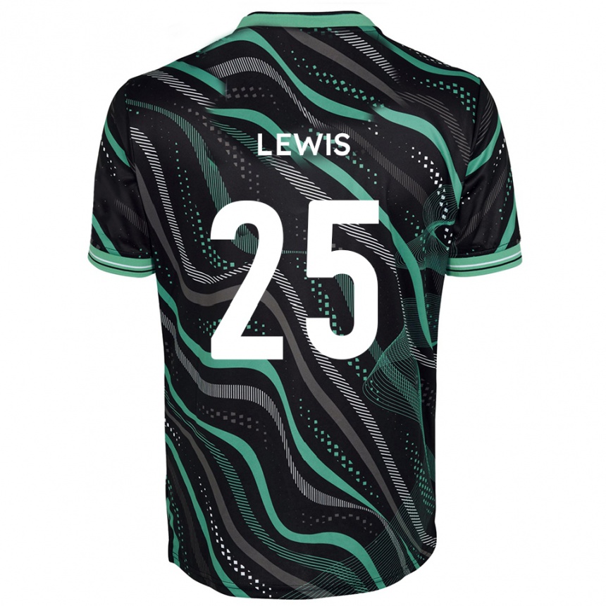 נשים כדורגל Harry Lewis #25 שחור ירוק הרחק ג'רזי 2025/26