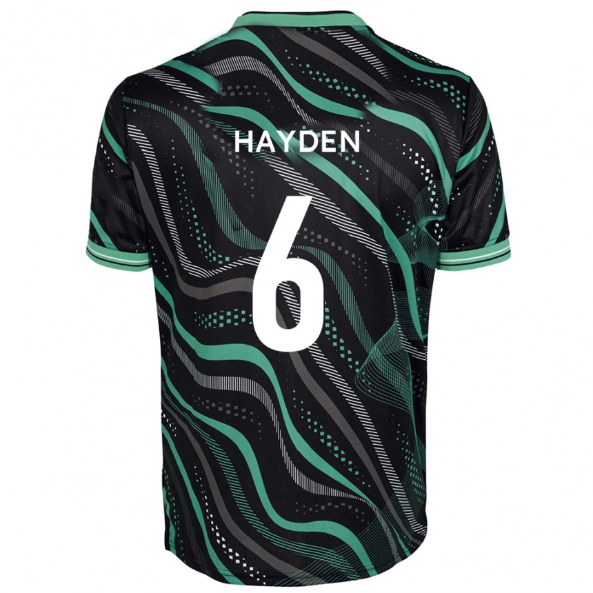 נשים כדורגל ארון היידן #6 שחור ירוק הרחק ג'רזי 2025/26