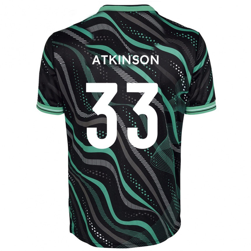 נשים כדורגל Hayden Atkinson #33 שחור ירוק הרחק ג'רזי 2025/26