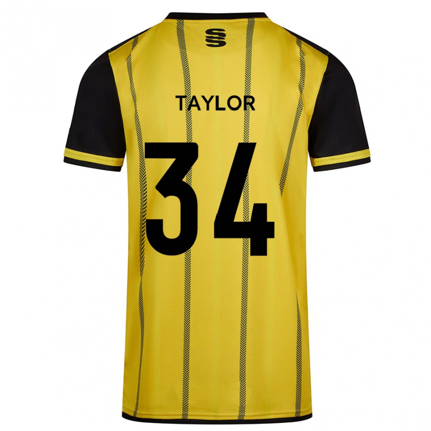 נשים כדורגל James Taylor #34 צהוב שחור הרחק ג'רזי 2025/26