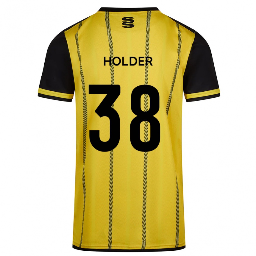 נשים כדורגל Stan Holder #38 צהוב שחור הרחק ג'רזי 2025/26