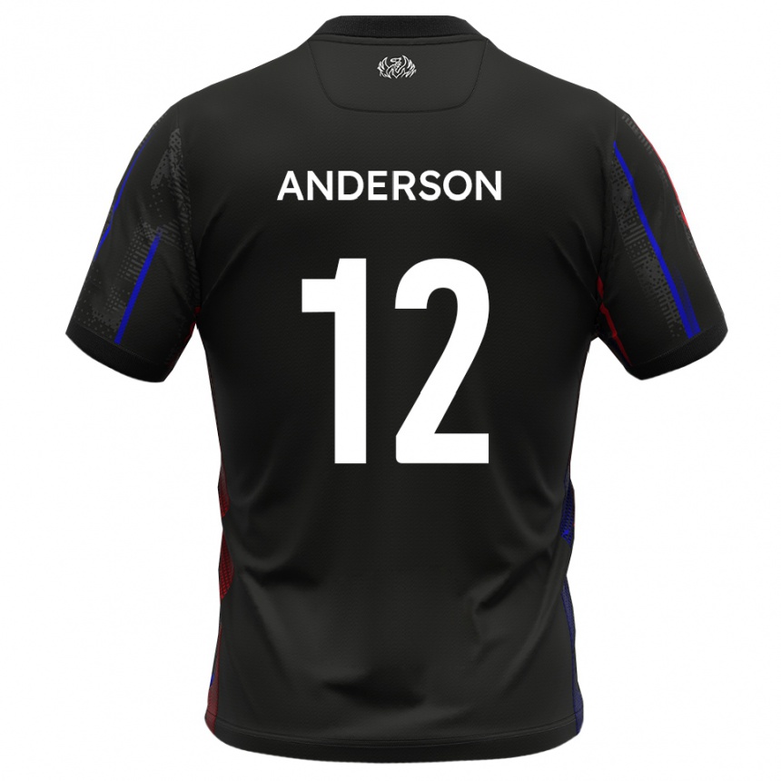 נשים כדורגל קין אנדרסון #12 שחור אדום הרחק ג'רזי 2025/26