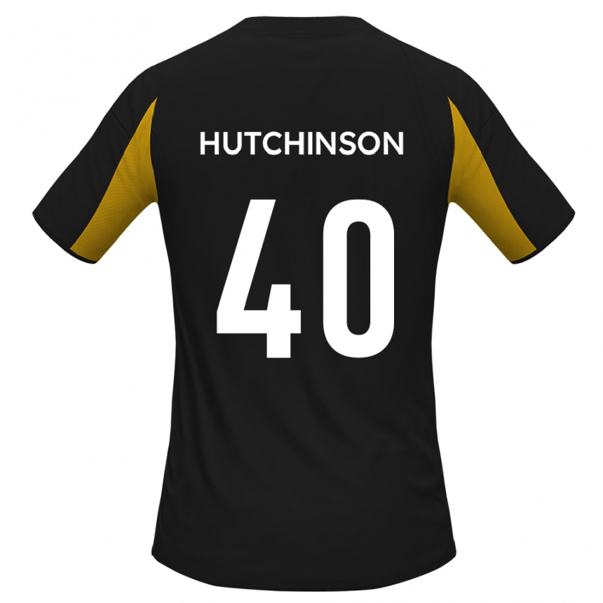 נשים כדורגל Luke Hutchinson #40 שחור צהוב הרחק ג'רזי 2025/26