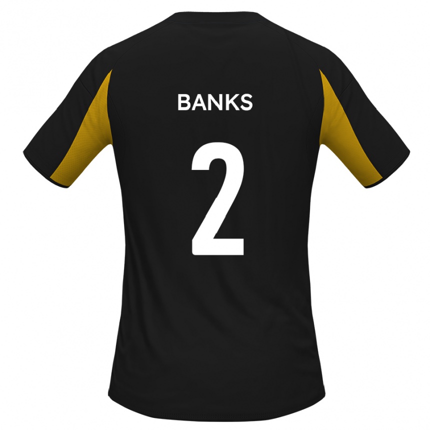 נשים כדורגל לואיס בנקס #2 שחור צהוב הרחק ג'רזי 2025/26