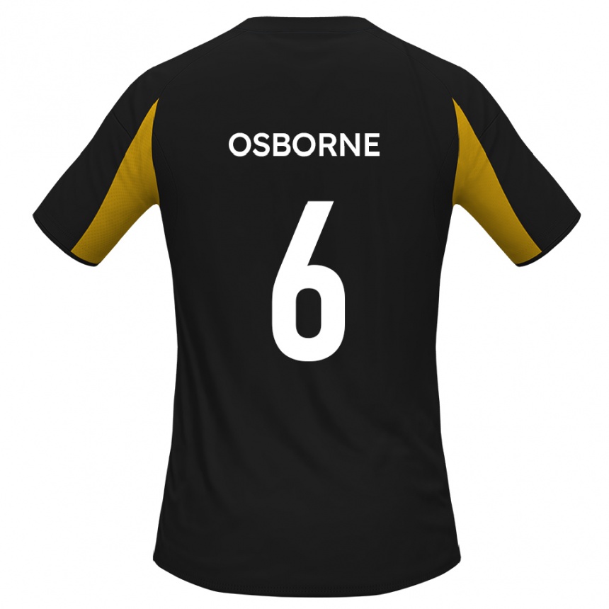 נשים כדורגל אליוט אוסבורן #6 שחור צהוב הרחק ג'רזי 2025/26
