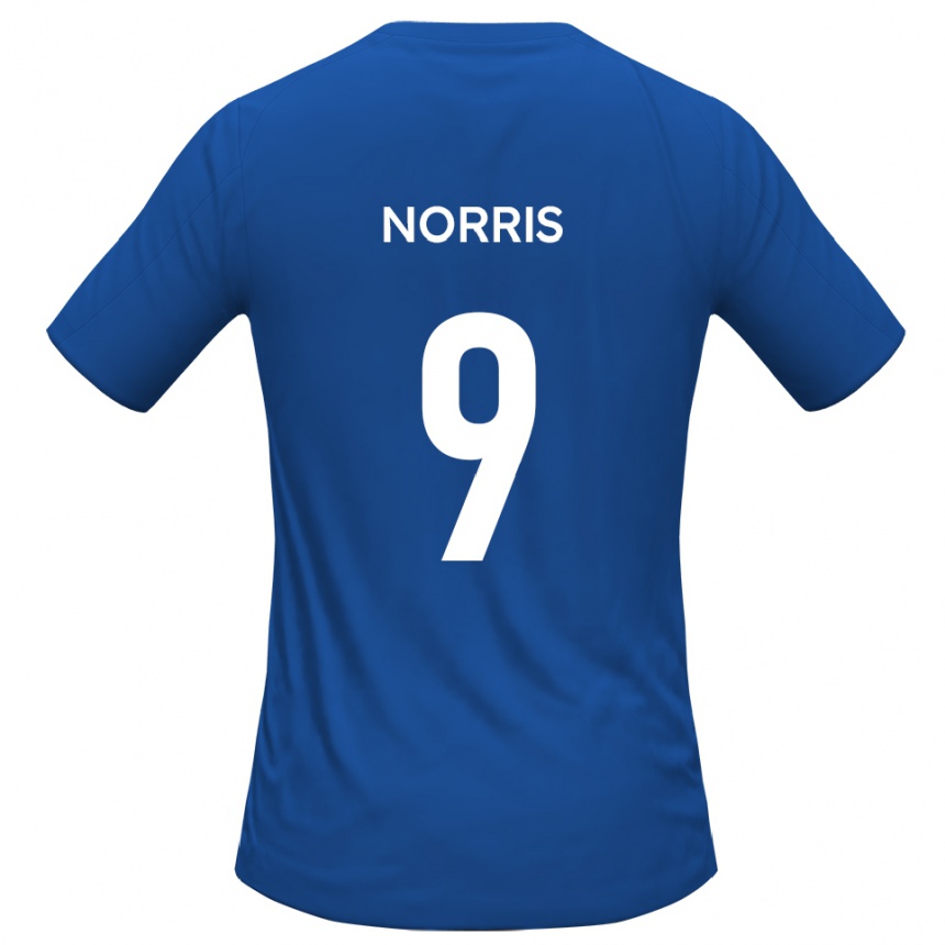 נשים כדורגל Luke Norris #9 תכלת הרחק ג'רזי 2025/26