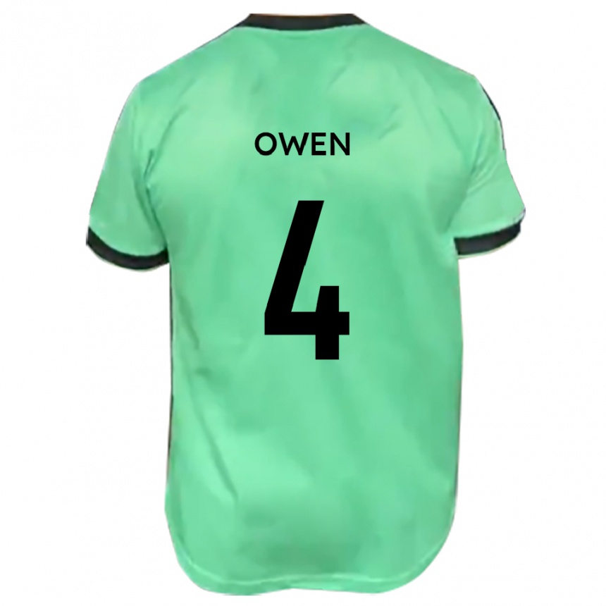נשים כדורגל Nathaniel Owen #4 טורקיז שחור הרחק ג'רזי 2025/26