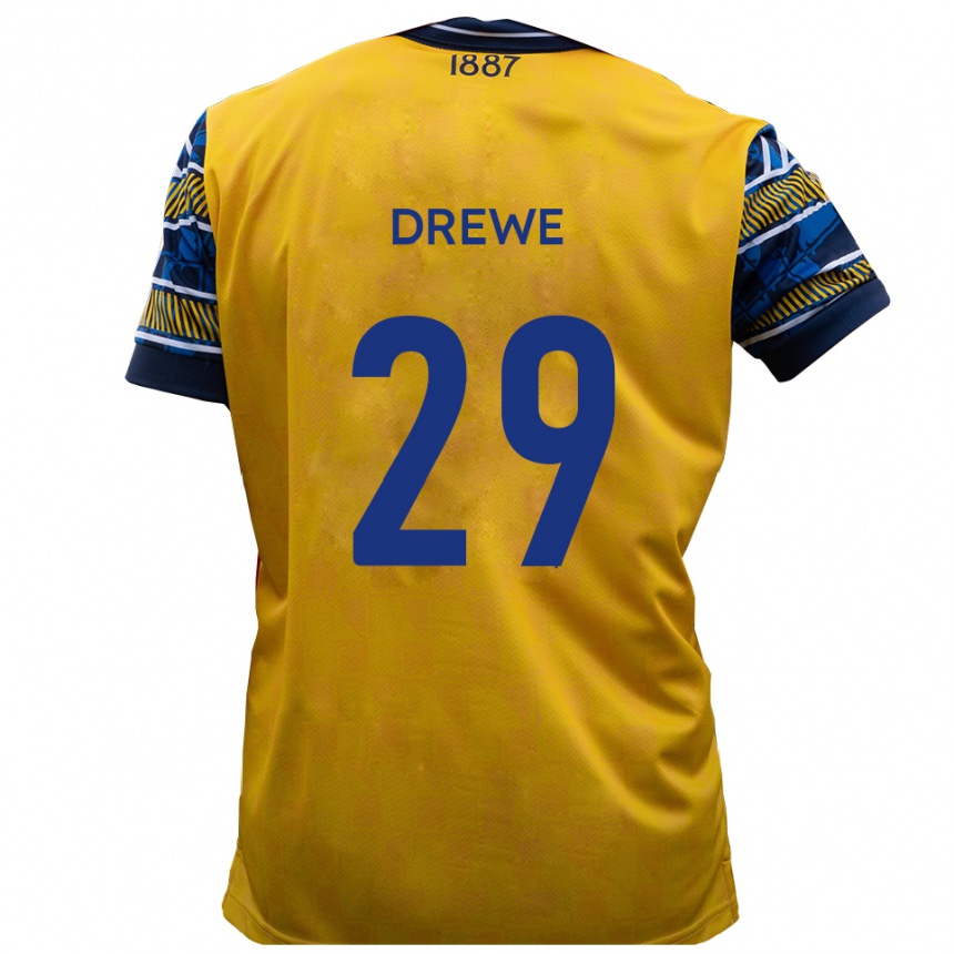 נשים כדורגל ארון דרווה #29 צהוב שחור הרחק ג'רזי 2025/26