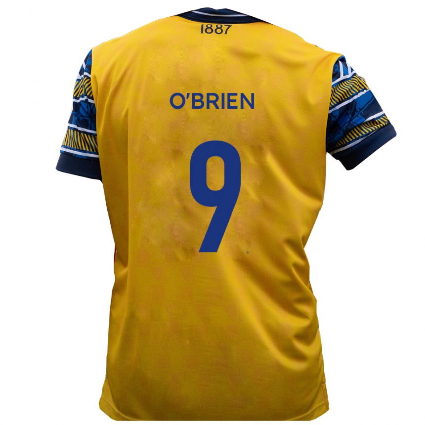 נשים כדורגל Aiden O'brien #9 צהוב שחור הרחק ג'רזי 2025/26