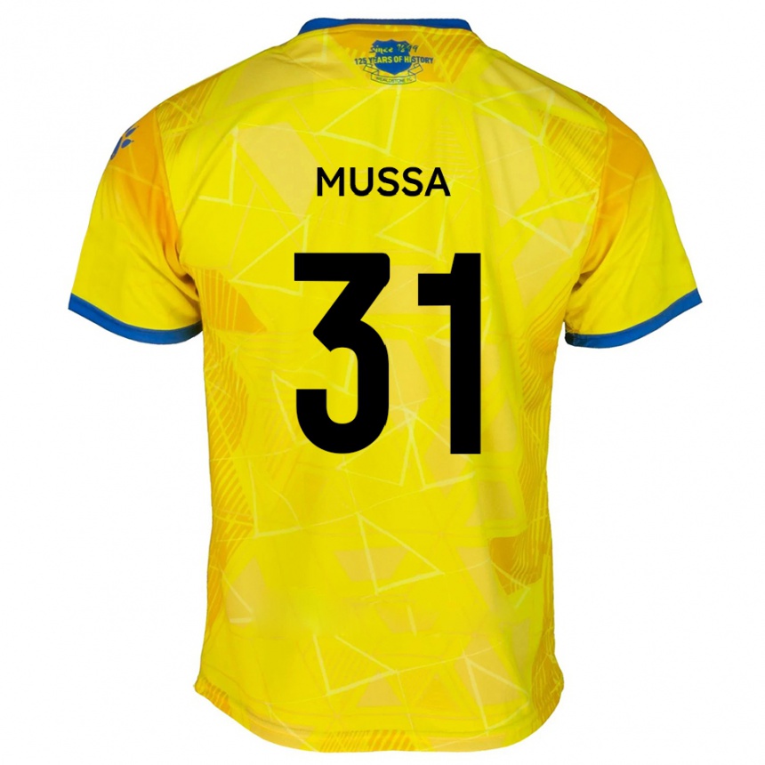 נשים כדורגל עומאר מוסא #31 צהוב כחול הרחק ג'רזי 2025/26