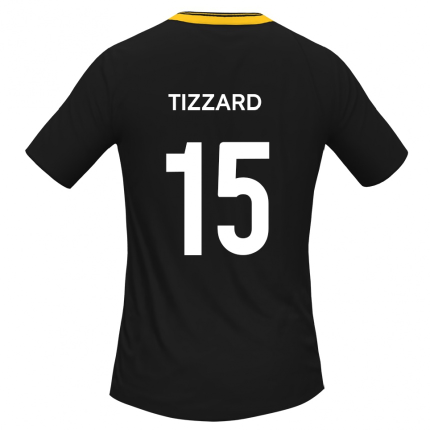 נשים כדורגל Will Tizzard #15 שחור צהוב הרחק ג'רזי 2025/26