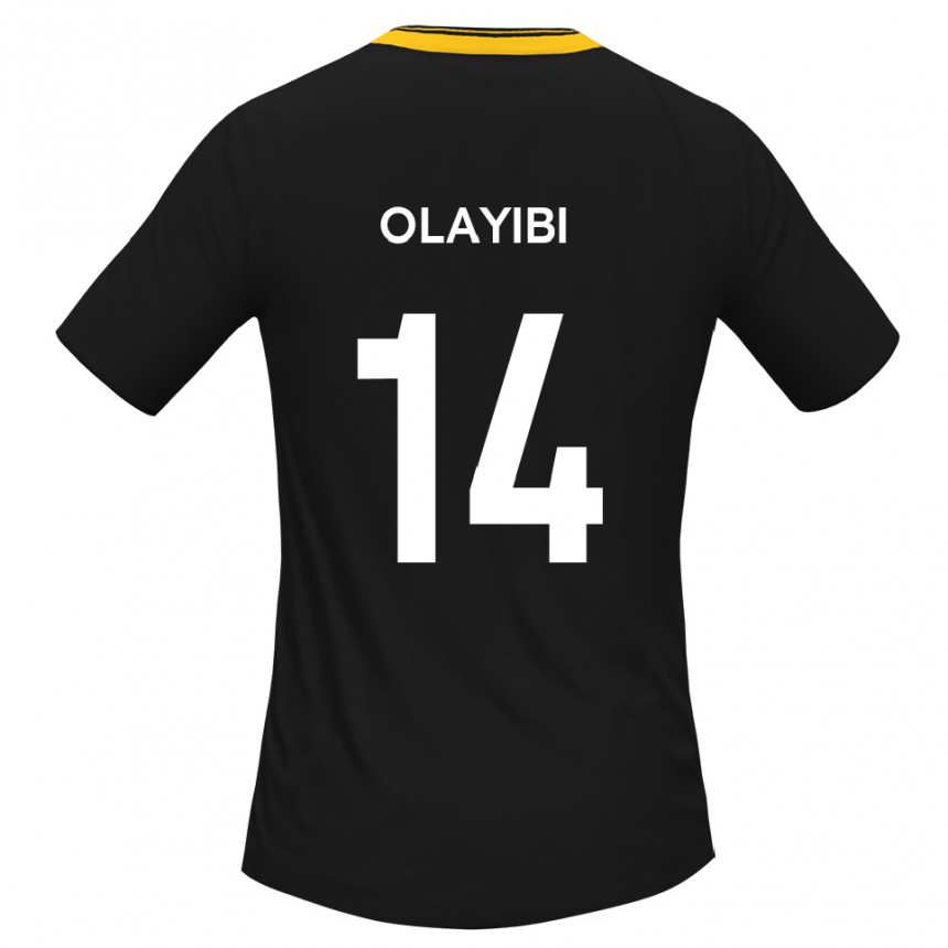 נשים כדורגל Daniel Olayibi #14 שחור צהוב הרחק ג'רזי 2025/26