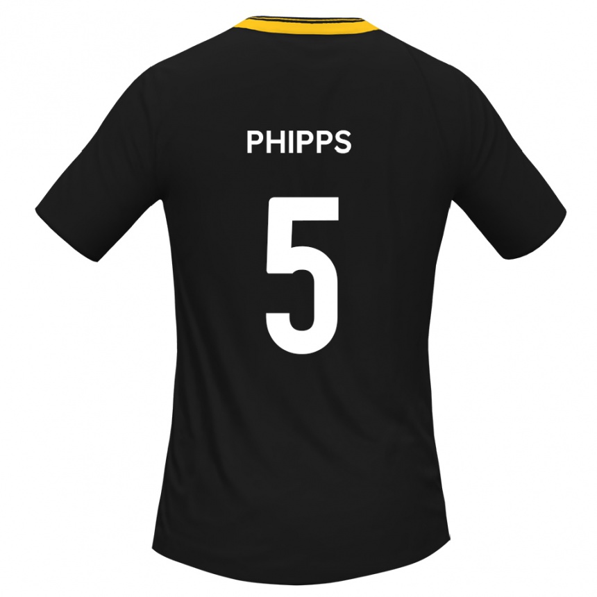 נשים כדורגל Harry Phipps #5 שחור צהוב הרחק ג'רזי 2025/26