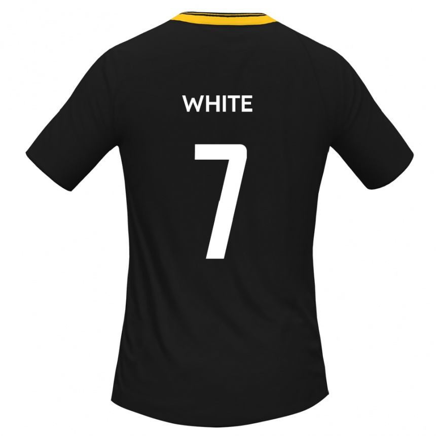נשים כדורגל ג׳יידן ווייט #7 שחור צהוב הרחק ג'רזי 2025/26