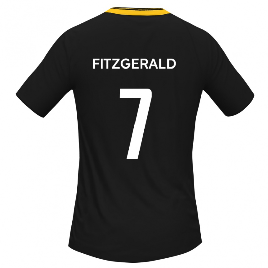 נשים כדורגל Johnny Fitzgerald #7 שחור צהוב הרחק ג'רזי 2025/26