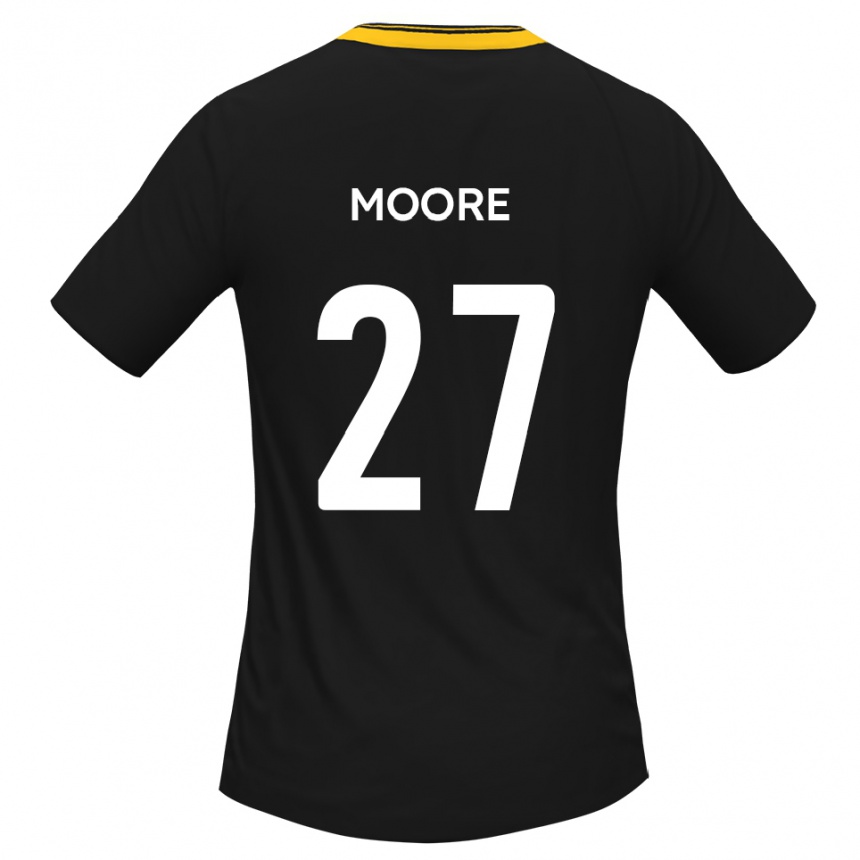 נשים כדורגל Liam Moore #27 שחור צהוב הרחק ג'רזי 2025/26