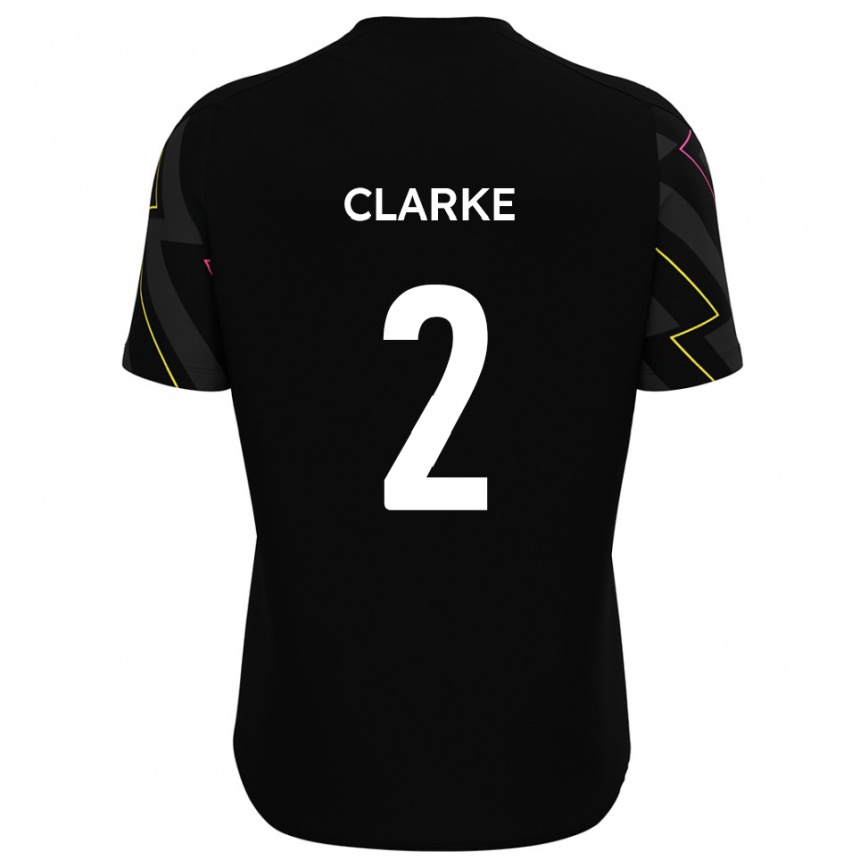 נשים כדורגל James Clarke #2 שחור אפור הרחק ג'רזי 2025/26