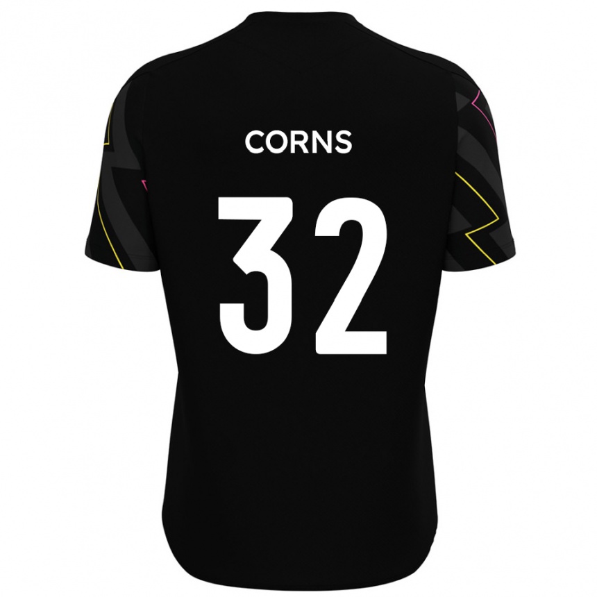 נשים כדורגל Billy Corns #32 שחור אפור הרחק ג'רזי 2025/26