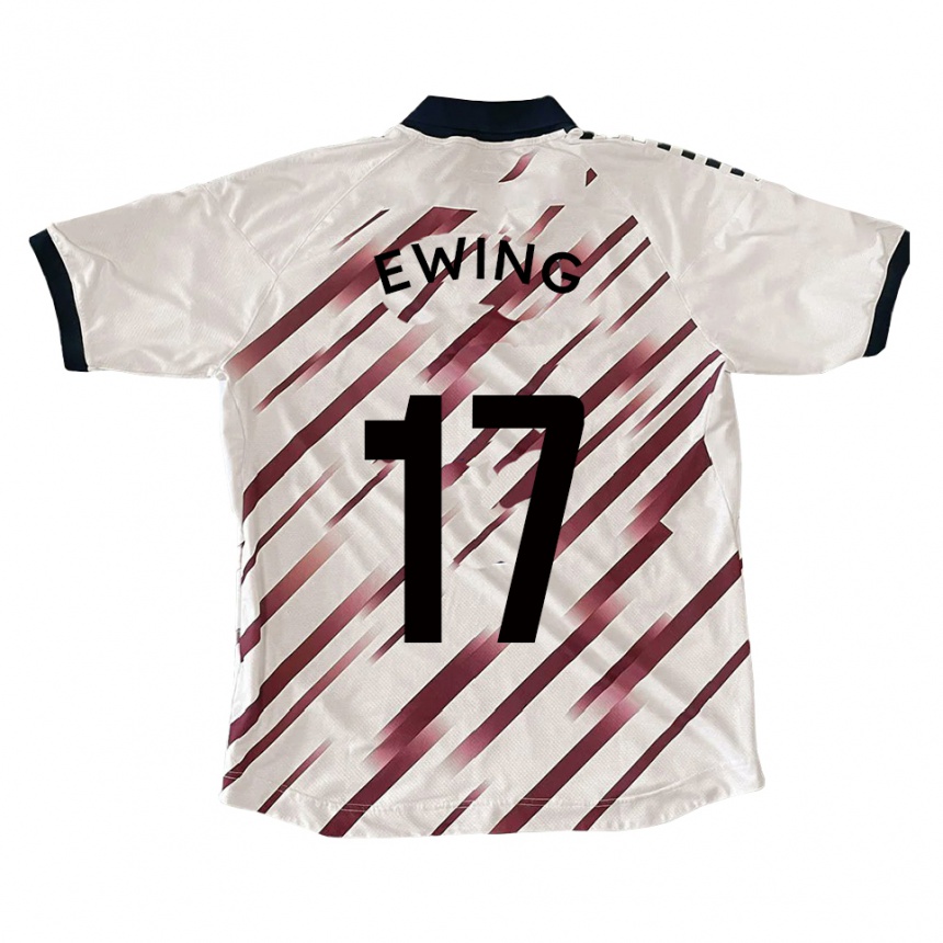 נשים כדורגל אוליבר ג׳יימס יואינג #17 לבן אדום הרחק ג'רזי 2025/26