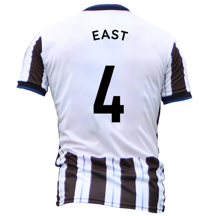 נשים כדורגל ריאן איסט #4 לבן שחור הרחק ג'רזי 2025/26