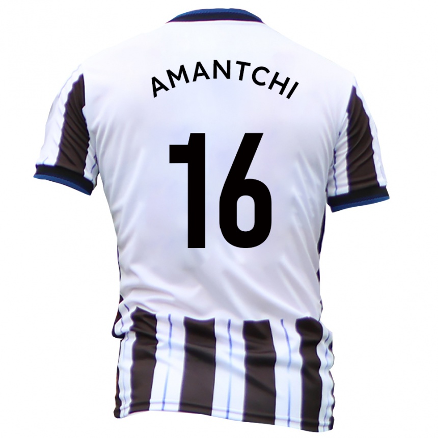 נשים כדורגל Levi Amantchi #16 לבן שחור הרחק ג'רזי 2025/26