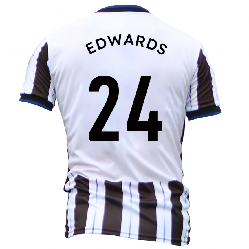 נשים כדורגל Corey Edwards #24 לבן שחור הרחק ג'רזי 2025/26
