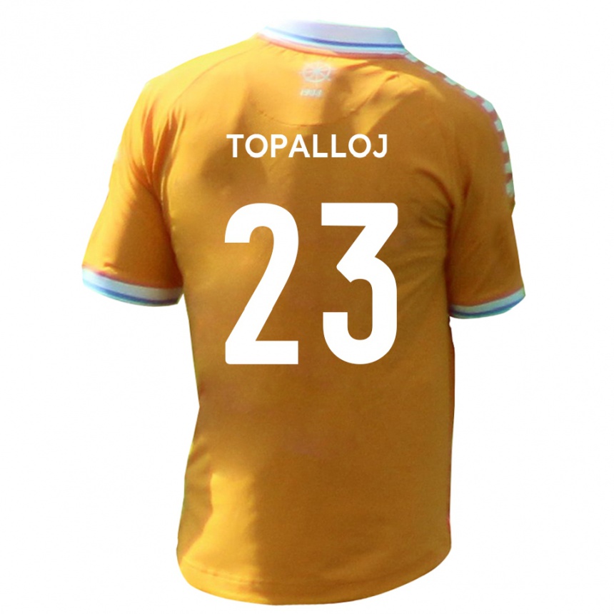 נשים כדורגל Besart Topalloj #23 צהוב כחול הרחק ג'רזי 2025/26