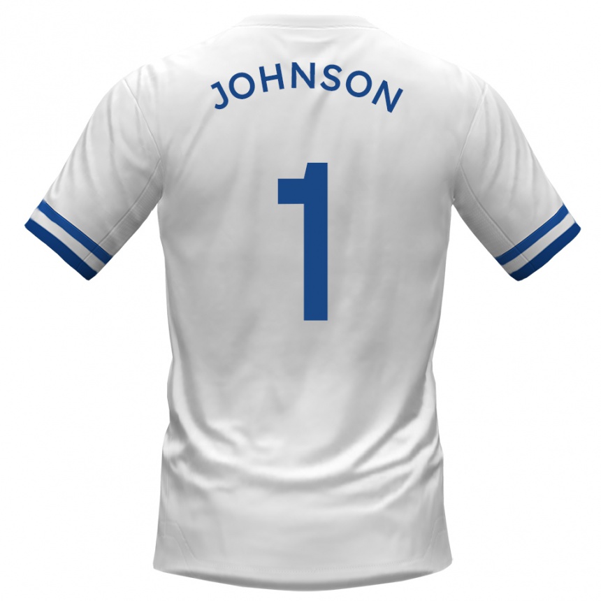 נשים כדורגל Sam Johnson #1 לבן כחול הרחק ג'רזי 2025/26