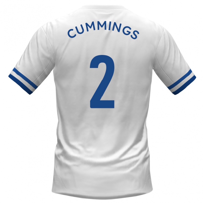 נשים כדורגל Jo Cummings #2 לבן כחול הרחק ג'רזי 2025/26