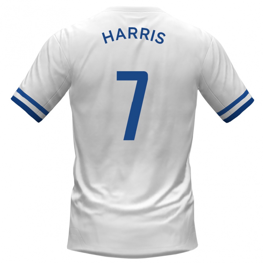 נשים כדורגל Will Harris #7 לבן כחול הרחק ג'רזי 2025/26