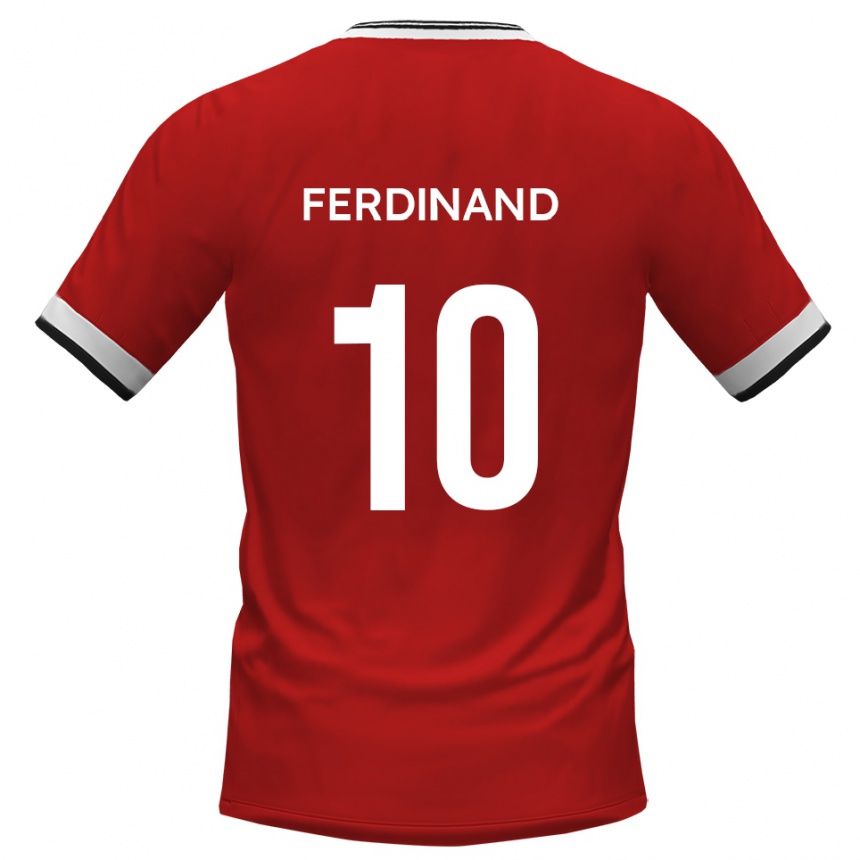 נשים כדורגל קיין פרדיננד #10 לבן שחור הרחק ג'רזי 2025/26