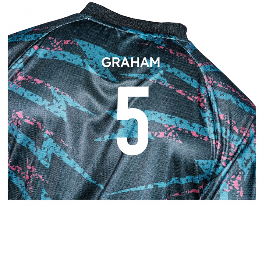 נשים כדורגל סם גראהם #5 שחור נייבי הרחק ג'רזי 2025/26