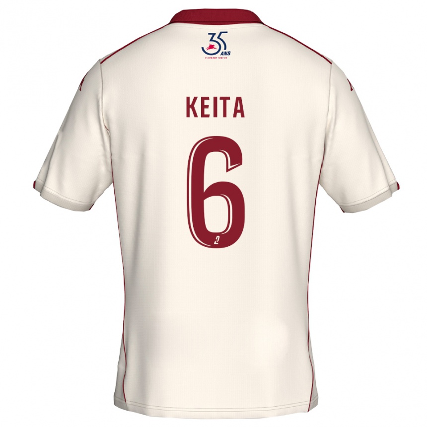 נשים כדורגל הביב קייטה #6 לבן בורדו הרחק ג'רזי 2025/26