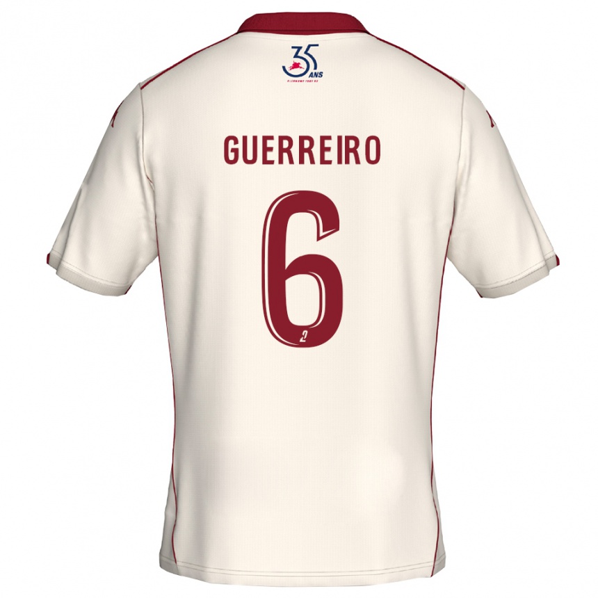 נשים כדורגל Mattéo Guerreiro #6 לבן בורדו הרחק ג'רזי 2025/26