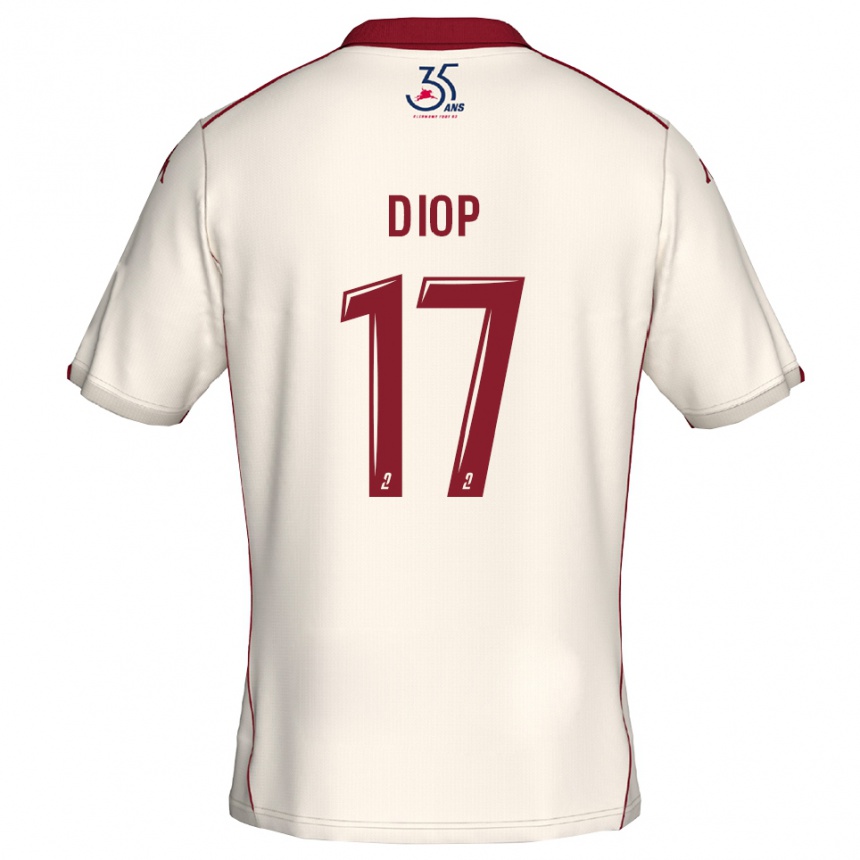 נשים כדורגל עוסמאן דיופ #17 לבן בורדו הרחק ג'רזי 2025/26