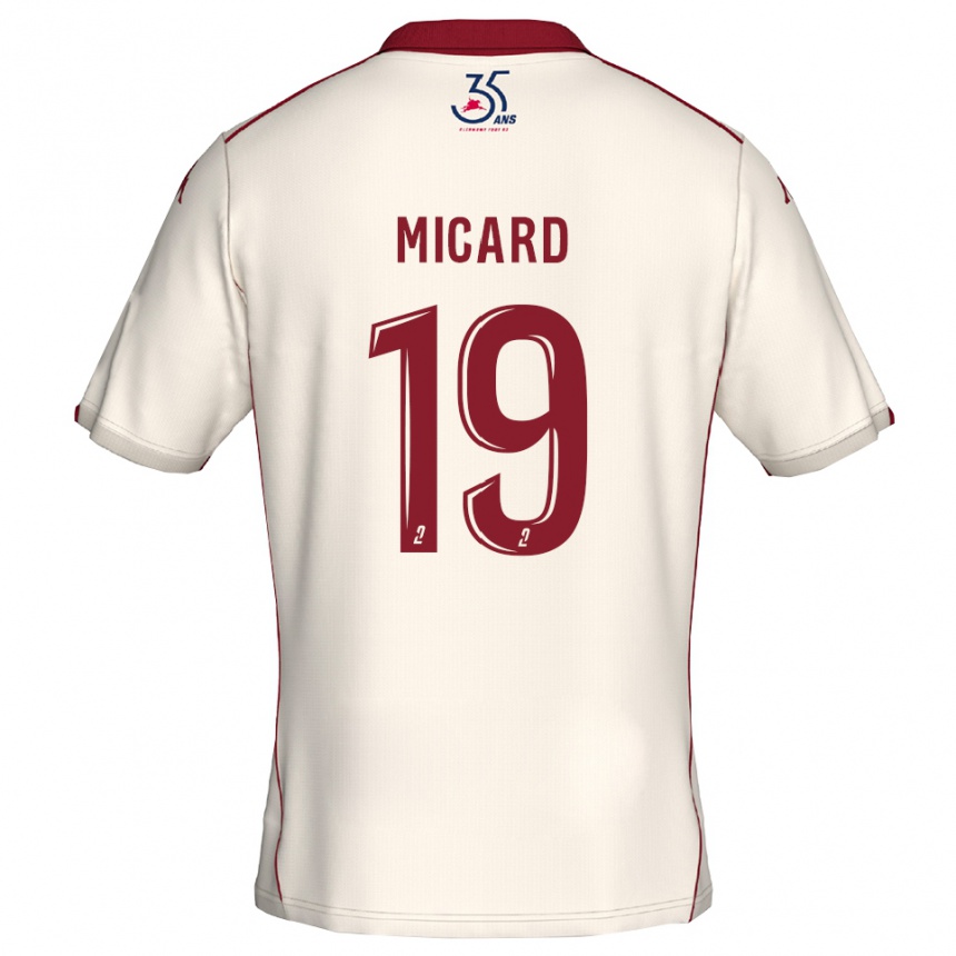 נשים כדורגל Julie Micard #19 לבן בורדו הרחק ג'רזי 2025/26