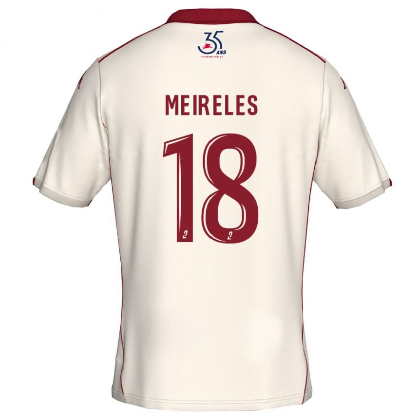 נשים כדורגל Andreia Meireles #18 לבן בורדו הרחק ג'רזי 2025/26